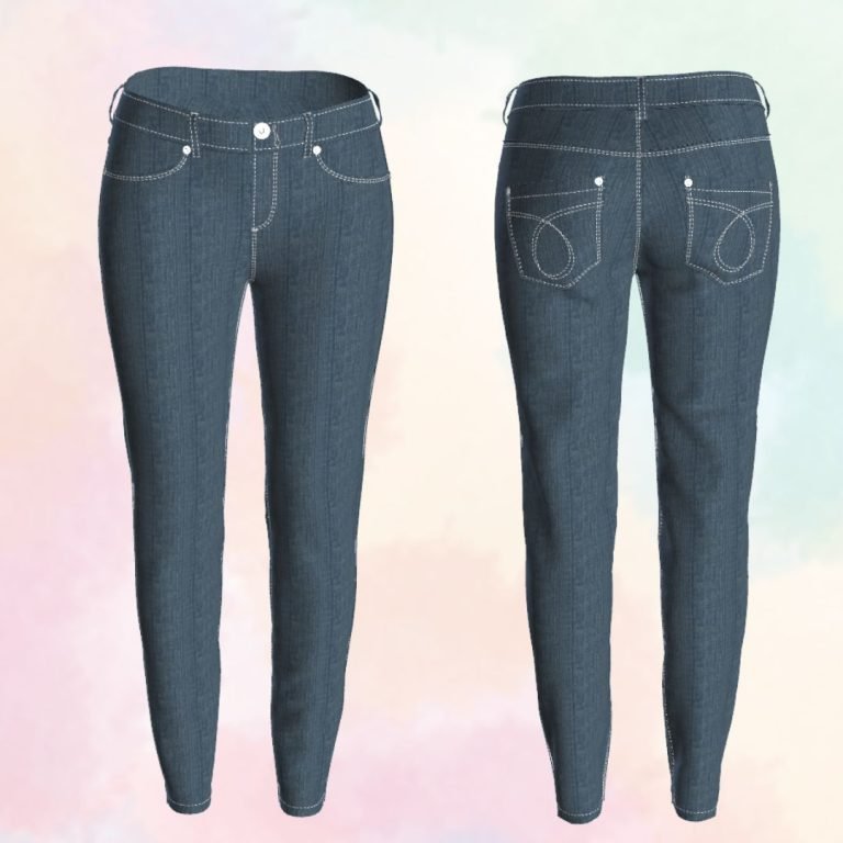 Printable Rib Jeans Women’s mid rise skinny jeans – free PDF sewing pattern – Tiana's Closet