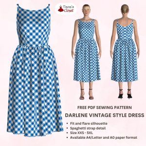 Darlene vintage style dress – Free PDF sewing pattern – Tiana's Closet