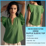 ORRIE DOUBLE RUFFLE SLEEVE TOP SIZE XXS-5XL FREE PDF SEWING PATTERN