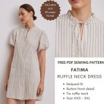 Fatima ruffle neck dress - Free PDF sewing pattern