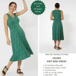 Jolene knit midi dress free PDF sewing pattern download