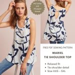 Mariel tie shoulder top free PDF sewing pattern