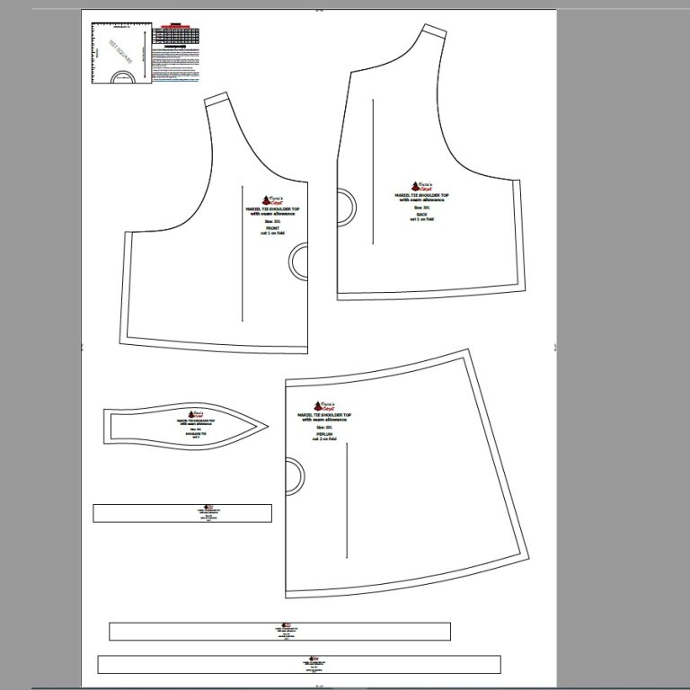 Mariel tie shoulder top – free PDF sewing pattern – Tiana's Closet