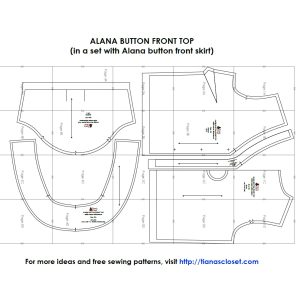 Alana button front top – Free PDF sewing pattern – Tiana's Closet