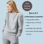 Bailey puffed sleeve sweatshirt - free PDF sewing pattern