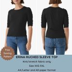 ERINA RUCHED SLEEVE TEE