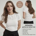 Miranda gathered detail tee - Free PDF sewing pattern