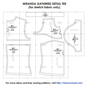 Miranda gathered detail tee – Free PDF sewing pattern – Tiana's Closet