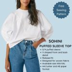 Sohini puffed sleeve top - Free PDF sewing pattern