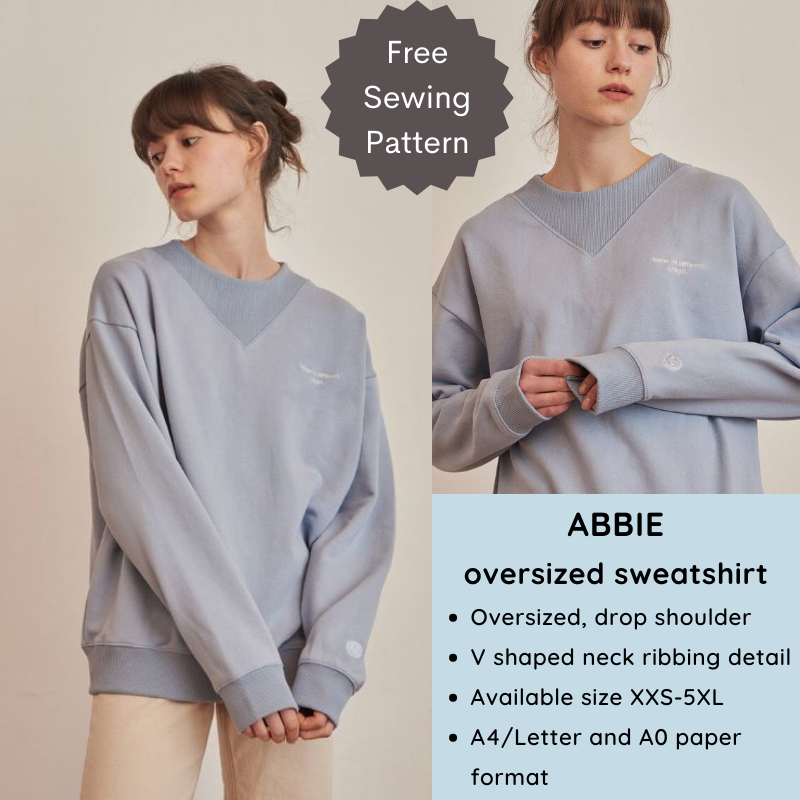 Abbie oversize sweatshirt - free pdf sewing pattern