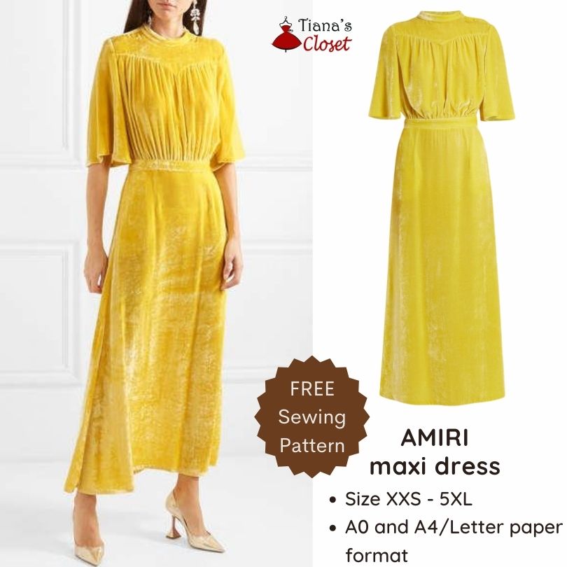 Amiri maxi dress - Free PDF sewing pattern