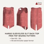 Margo sleeveless back slit top free PDF sewing pattern