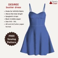 Desiree bustier dress pdf sewing pattern
