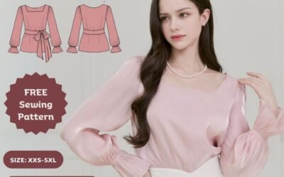 Millie square neck ruffle sleeve - Free PDF sewing pattern