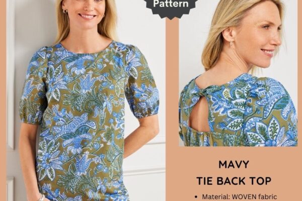 Mavy tie back top - Free PDF sewing pattern