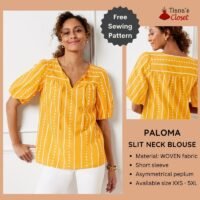 PALOMA SPLIT NECK BLOUSE FREE PDF SEWING PATTERN