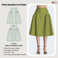 Tayla side gathered skirt - Free PDF sewing pattern