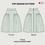 Tayla side gathered skirt – Free PDF sewing pattern – Tiana's Closet