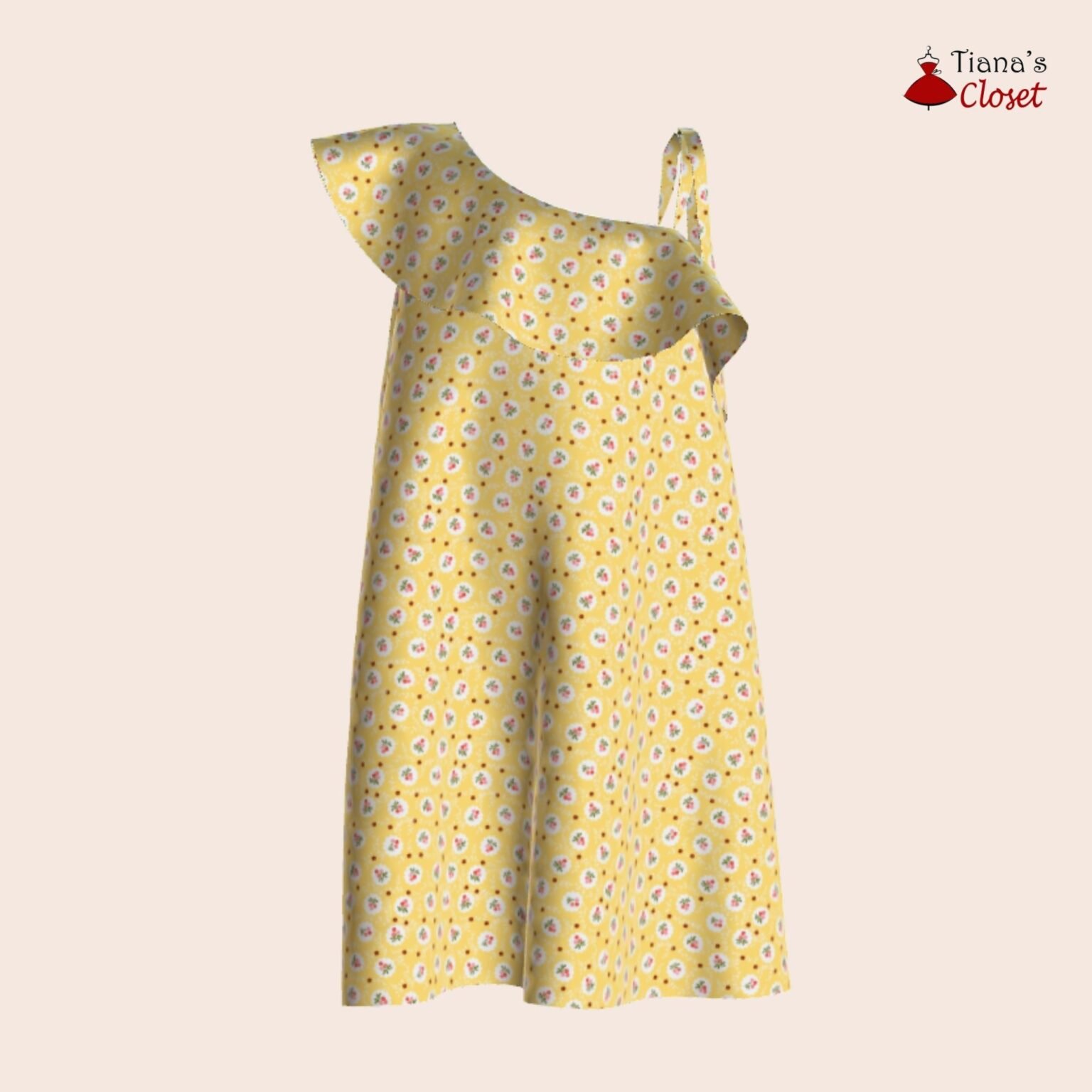 Aurora asymmetrical dress for girls – Free PDF sewing pattern – Tiana's ...