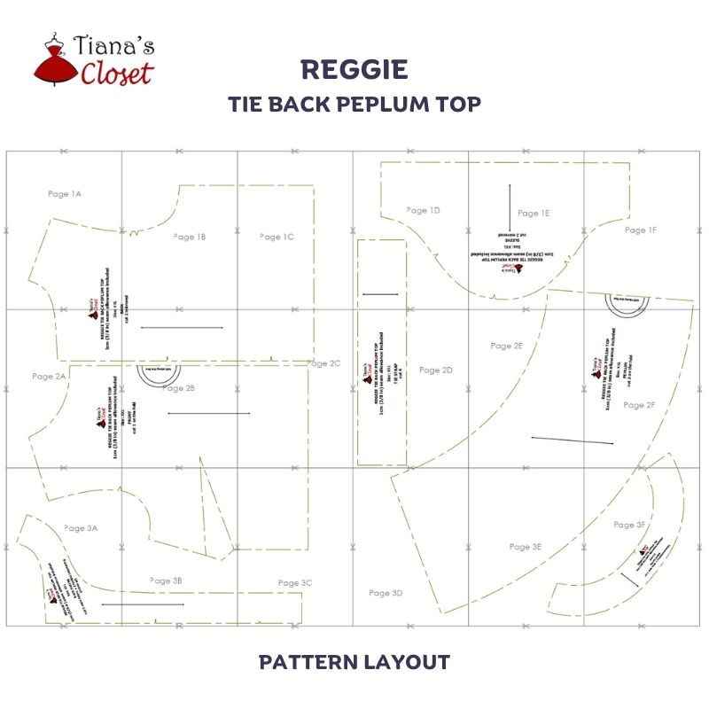 Reggie tie back peplum top - Free PDF sewing pattern