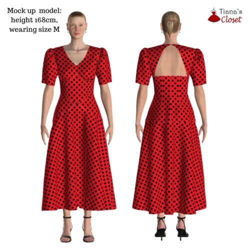 Kylie open back midi dress - Free PDF sewing pattern