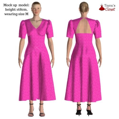 Kylie open back midi dress - Free PDF sewing pattern