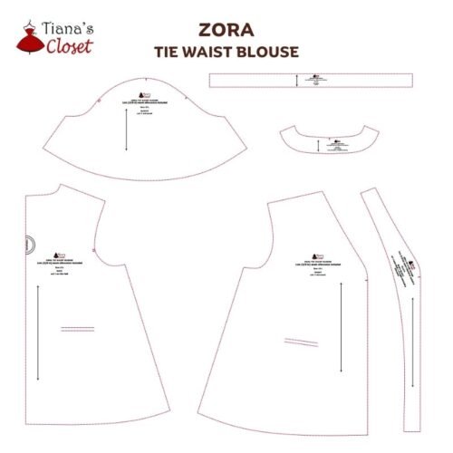 Zora tie waist blouse - free PDF sewing pattern