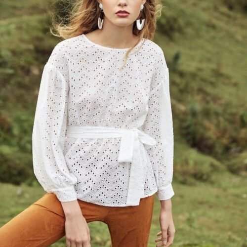 Amora drop shoulder puffed sleeve blouse - Image 3
