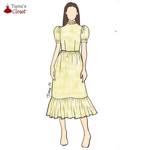 Noemi ruffle neck midi dress - Image 2