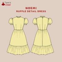 Noemi ruffle neck midi dress