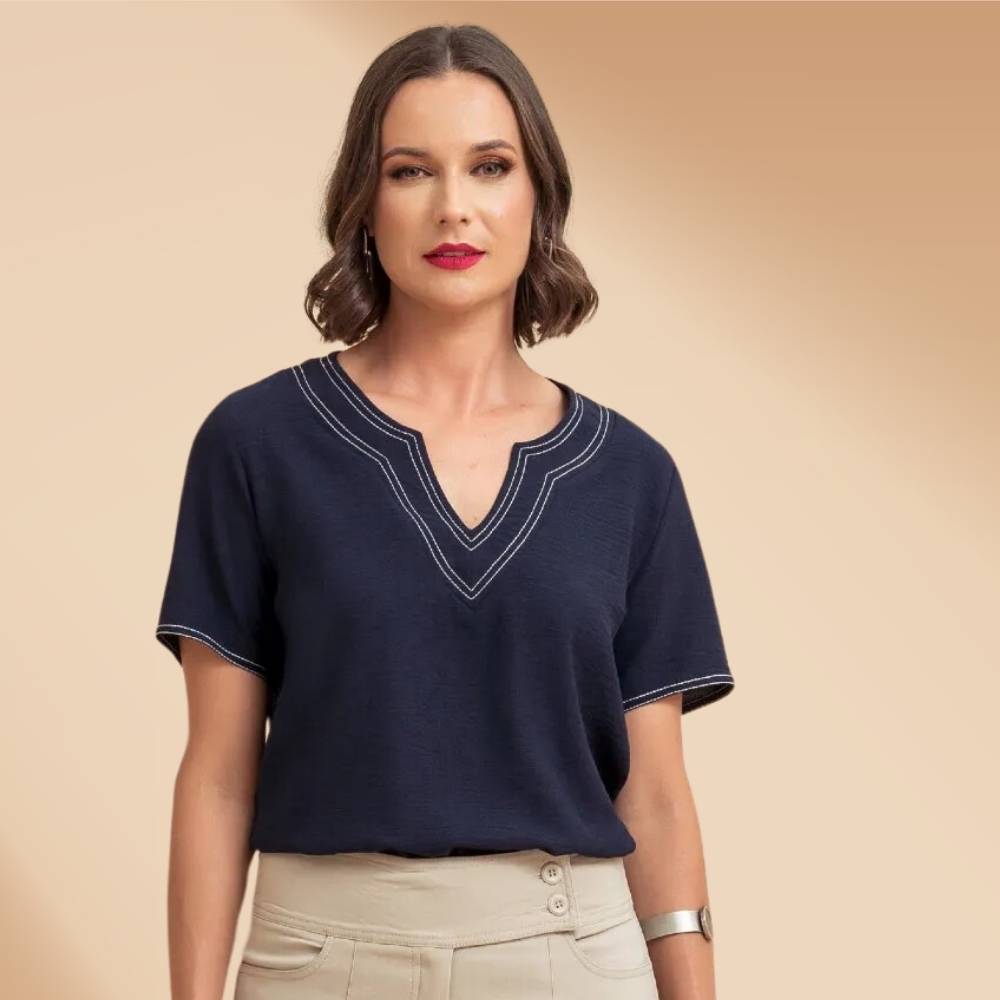 Janae notched neckline blouse - Free PDF sewing pattern