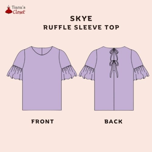 Skye ruffle sleeve top free PDF sewing pattern