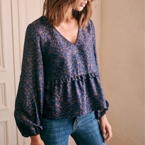 Ethel ruffle trim peplum blouse (1)