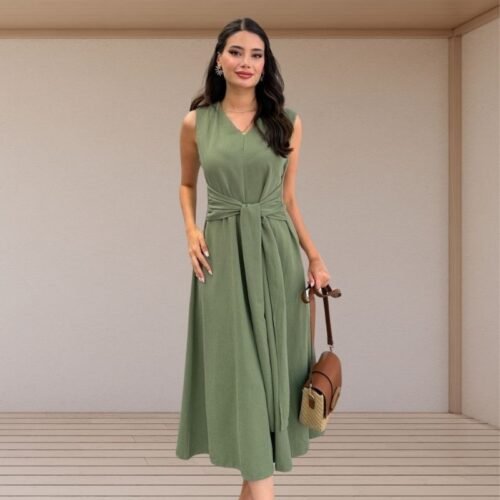 Esra tie waist midi dress - Free PDF sewing pattern