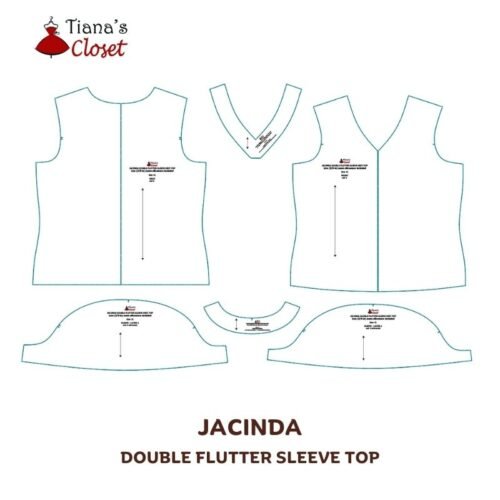 Jacinda double flutter sleeve top - Image 4