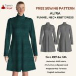 Alira funnel neck knit dress Free PDF sewing pattern