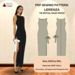 Lorenza tie detail knit maxi dress - Free PDF sewing pattern