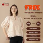 Rina puffed sleeve ruffle back blouse