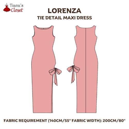 Lorenza tie detail knit maxi dress - Free PDF sewing pattern
