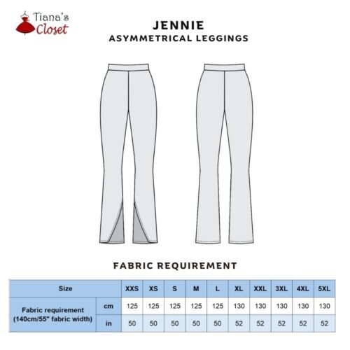 Jennie leggings with asymmetrical detail - Free PDF sewing pattern