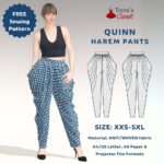 Quinn harem pants free PDF sewing pattern