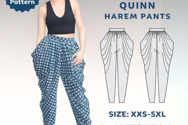 Quinn harem pants free PDF sewing pattern