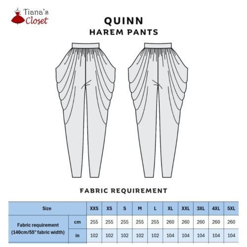 Quinn harem pants free PDF sewing pattern