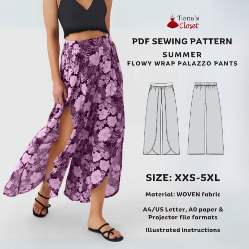 Summer faux wrap pants (women)
