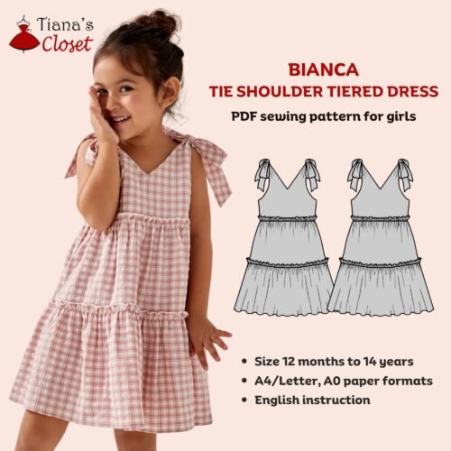Bianca tie shoulder dress (for kids)