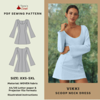 Vikki scoop neck bell sleeve dress