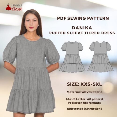 Danika puffed sleeve tiered dress (women)