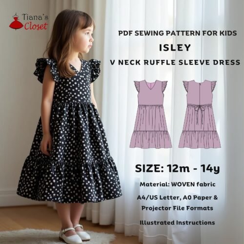 Isley flutter sleeve dress (for kids)
