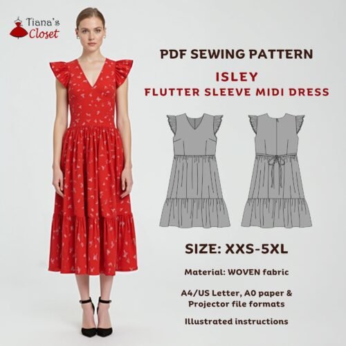 Isley flutter sleeve dress (for women)