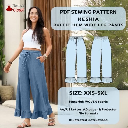 Keshia ruffle hem pants (for women)